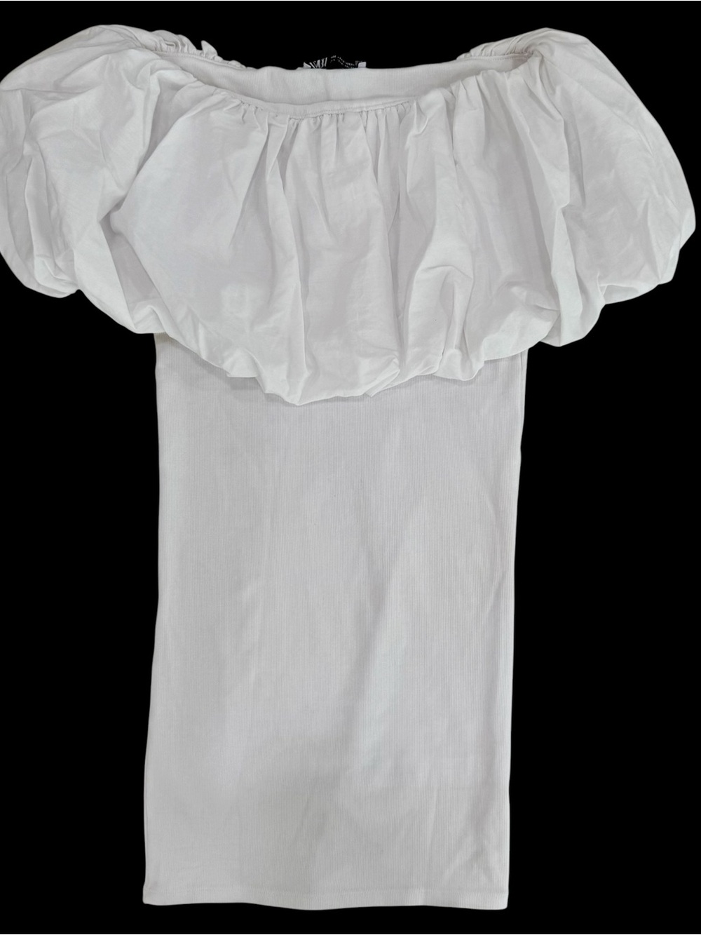 Zara White Off-Shoulder Ruffle Top